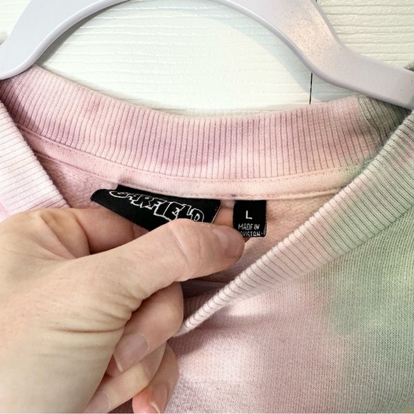 Tie Dye Garfield the Cat crewneck sweatshirt LARGE - Picture 4 of 5